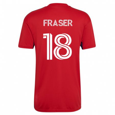 Kandiny Homme Maillot Liam Fraser #18 Rouge Tenues Domicile 2023/24 T-Shirt