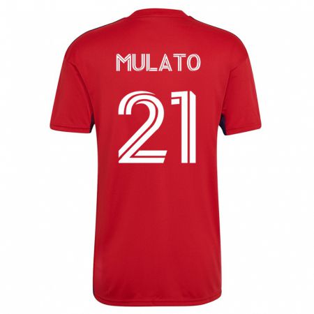 Kandiny Homme Maillot José Mulato #21 Rouge Tenues Domicile 2023/24 T-Shirt