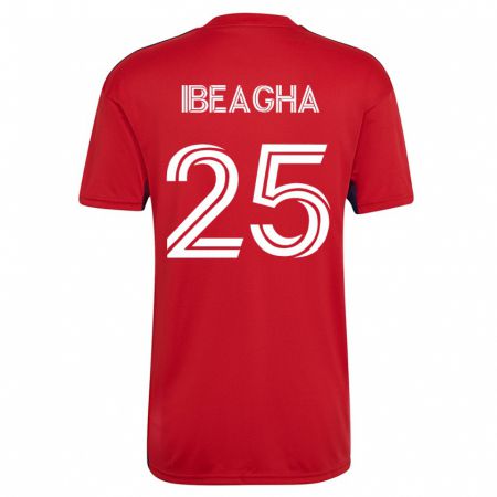 Kandiny Homme Maillot Sebastien Ibeagha #25 Rouge Tenues Domicile 2023/24 T-Shirt