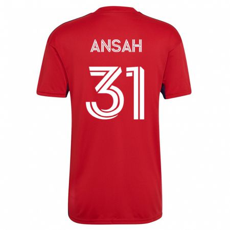 Kandiny Homme Maillot Eugene Ansah #31 Rouge Tenues Domicile 2023/24 T-Shirt