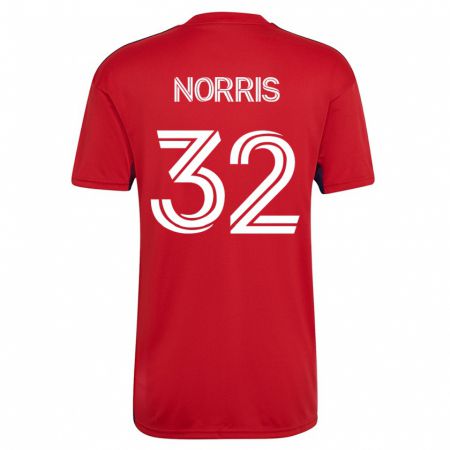 Kandiny Homme Maillot Nolan Norris #32 Rouge Tenues Domicile 2023/24 T-Shirt