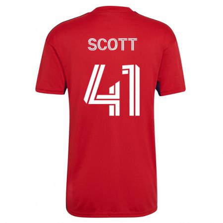 Kandiny Homme Maillot Tarik Scott #41 Rouge Tenues Domicile 2023/24 T-Shirt