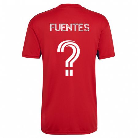 Kandiny Homme Maillot Josue Fuentes #0 Rouge Tenues Domicile 2023/24 T-Shirt