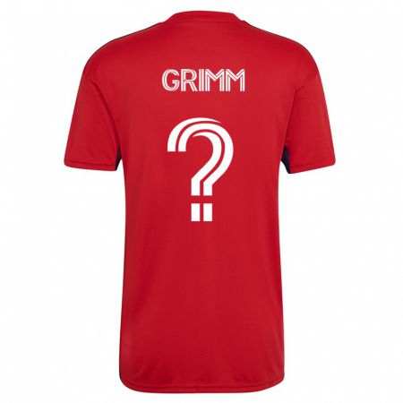 Kandiny Homme Maillot Mason Grimm #0 Rouge Tenues Domicile 2023/24 T-Shirt
