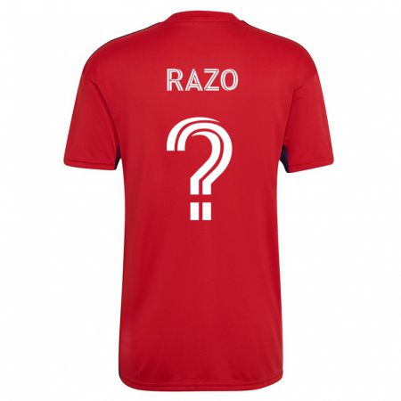 Kandiny Homme Maillot Edgar Razo #0 Rouge Tenues Domicile 2023/24 T-Shirt