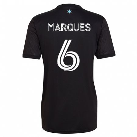 Kandiny Homme Maillot Mikael Marqués #6 Noir Tenues Domicile 2023/24 T-Shirt