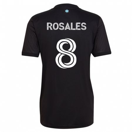Kandiny Homme Maillot Joseph Rosales #8 Noir Tenues Domicile 2023/24 T-Shirt