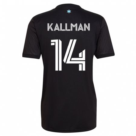 Kandiny Homme Maillot Brent Kallman #14 Noir Tenues Domicile 2023/24 T-Shirt