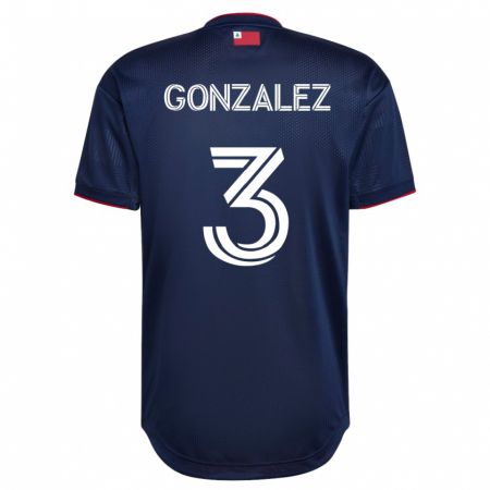 Kandiny Homme Maillot Omar González #3 Marin Tenues Domicile 2023/24 T-Shirt