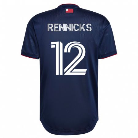 Kandiny Homme Maillot Justin Rennicks #12 Marin Tenues Domicile 2023/24 T-Shirt