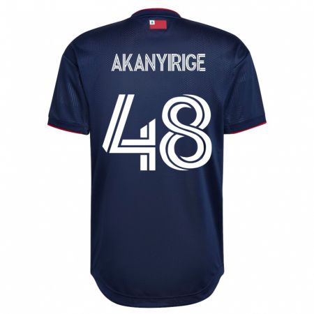 Kandiny Homme Maillot Jacob Akanyirige #48 Marin Tenues Domicile 2023/24 T-Shirt