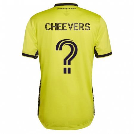 Kandiny Homme Maillot Scott Cheevers #0 Jaune Tenues Domicile 2023/24 T-Shirt