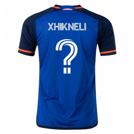 Kandiny Homme Maillot Diego Xhikneli #0 Bleu Tenues Domicile 2023/24 T-Shirt