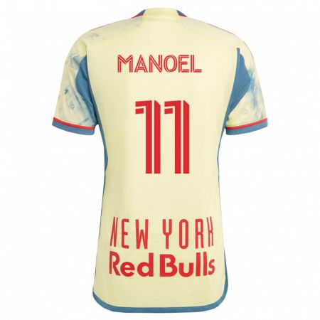Kandiny Homme Maillot Elias Manoel #11 Jaune Tenues Domicile 2023/24 T-Shirt