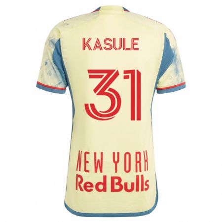 Kandiny Homme Maillot Ibrahim Kasule #31 Jaune Tenues Domicile 2023/24 T-Shirt