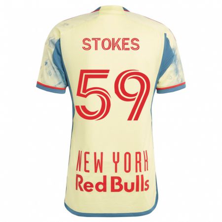 Kandiny Homme Maillot Aidan Stokes #59 Jaune Tenues Domicile 2023/24 T-Shirt