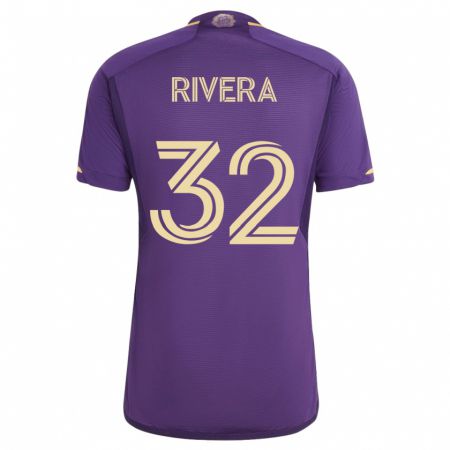 Kandiny Homme Maillot Wilfredo Rivera #32 Violet Tenues Domicile 2023/24 T-Shirt
