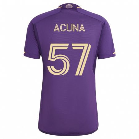 Kandiny Homme Maillot Cristofer Acuña #57 Violet Tenues Domicile 2023/24 T-Shirt