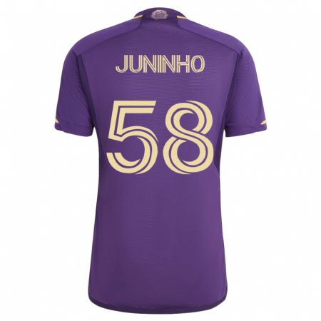 Kandiny Homme Maillot Juninho #58 Violet Tenues Domicile 2023/24 T-Shirt