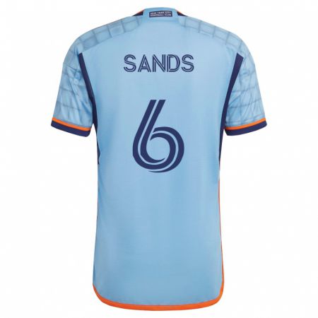 Kandiny Homme Maillot James Sands #6 Bleu Tenues Domicile 2023/24 T-Shirt