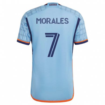 Kandiny Homme Maillot Alfredo Morales #7 Bleu Tenues Domicile 2023/24 T-Shirt