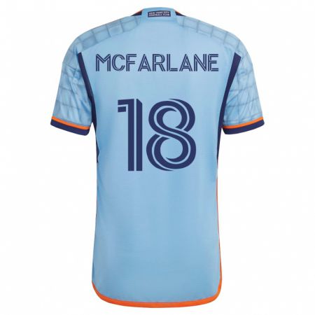 Kandiny Homme Maillot Christian Mcfarlane #18 Bleu Tenues Domicile 2023/24 T-Shirt