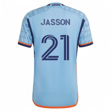 Kandiny Homme Maillot Andres Jasson #21 Bleu Tenues Domicile 2023/24 T-Shirt