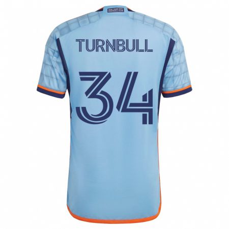 Kandiny Homme Maillot Stephen Turnbull #34 Bleu Tenues Domicile 2023/24 T-Shirt