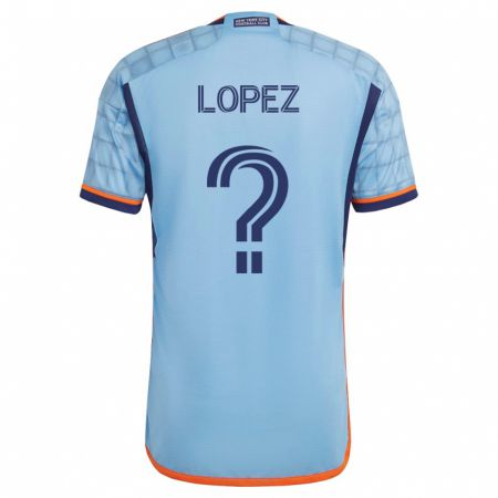 Kandiny Homme Maillot Jonny Lopez #0 Bleu Tenues Domicile 2023/24 T-Shirt