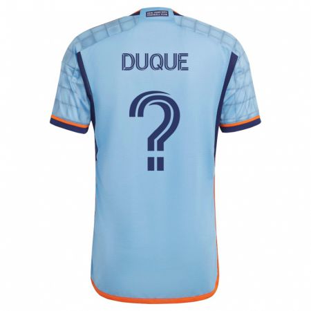 Kandiny Homme Maillot David Duque #0 Bleu Tenues Domicile 2023/24 T-Shirt