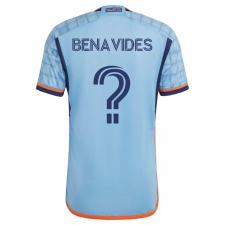 Kandiny Homme Maillot Matthew Benavides #0 Bleu Tenues Domicile 2023/24 T-Shirt