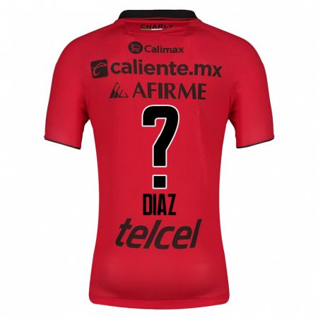 Kandiny Homme Maillot Benny Díaz #0 Rouge Tenues Domicile 2023/24 T-Shirt