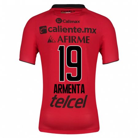 Kandiny Homme Maillot Eduardo Armenta #19 Rouge Tenues Domicile 2023/24 T-Shirt