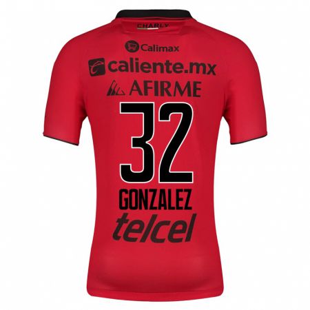 Kandiny Homme Maillot Carlos González #32 Rouge Tenues Domicile 2023/24 T-Shirt