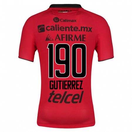 Kandiny Homme Maillot Dayán Gutiérrez #190 Rouge Tenues Domicile 2023/24 T-Shirt