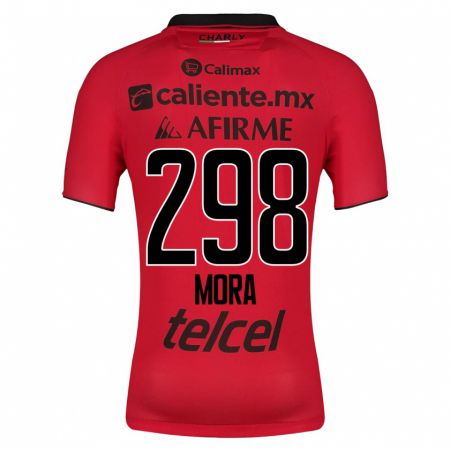 Kandiny Homme Maillot Gilberto Mora #298 Rouge Tenues Domicile 2023/24 T-Shirt