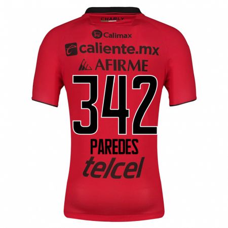 Kandiny Homme Maillot Santiago Paredes #342 Rouge Tenues Domicile 2023/24 T-Shirt