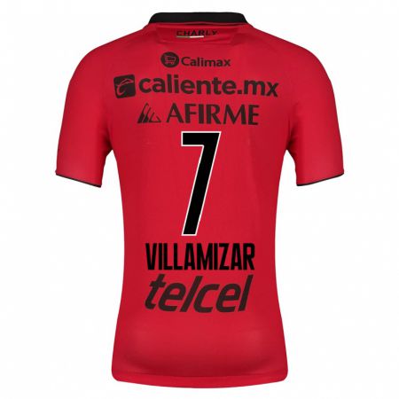 Kandiny Homme Maillot Paola Villamizar #7 Rouge Tenues Domicile 2023/24 T-Shirt