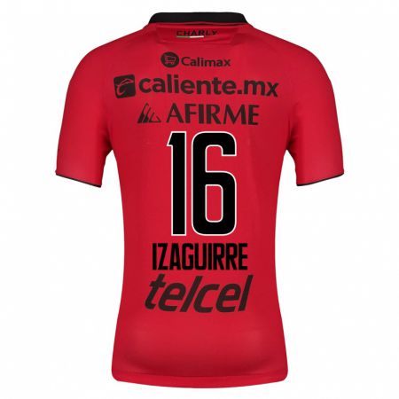 Kandiny Homme Maillot Estefanía Izaguirre #16 Rouge Tenues Domicile 2023/24 T-Shirt