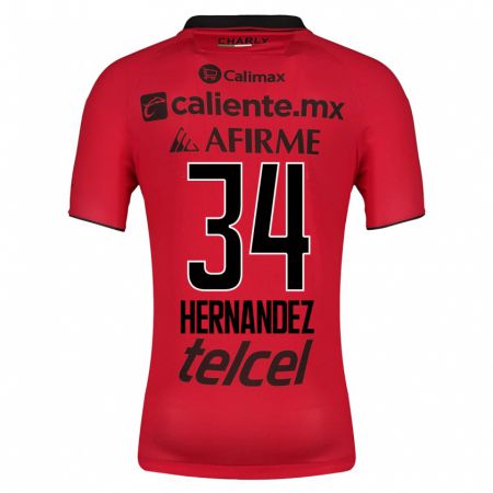 Kandiny Homme Maillot Kimberly Hernández #34 Rouge Tenues Domicile 2023/24 T-Shirt