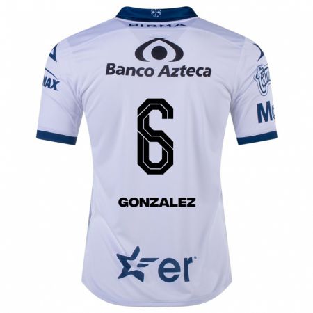 Kandiny Homme Maillot Pablo González #6 Blanc Tenues Domicile 2023/24 T-Shirt