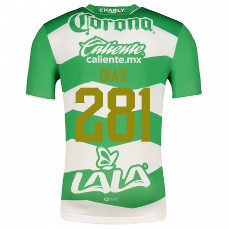 Kandiny Homme Maillot Didier Díaz #281 Vert Tenues Domicile 2023/24 T-Shirt