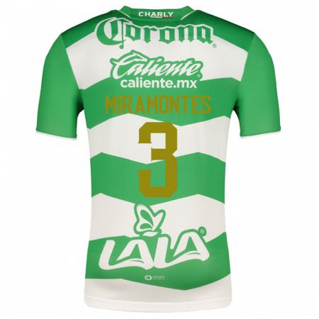 Kandiny Homme Maillot Natalia Miramontes #3 Vert Tenues Domicile 2023/24 T-Shirt