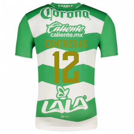 Kandiny Homme Maillot Karol Contreras #12 Vert Tenues Domicile 2023/24 T-Shirt