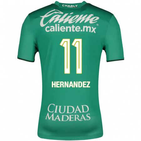 Kandiny Homme Maillot Elías Hernández #11 Vert Tenues Domicile 2023/24 T-Shirt