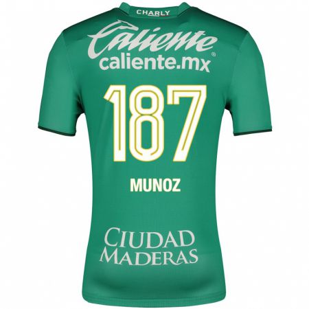 Kandiny Homme Maillot Diego Muñoz #187 Vert Tenues Domicile 2023/24 T-Shirt