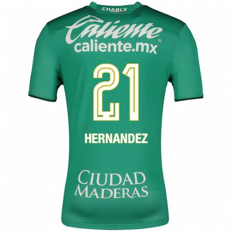 Kandiny Homme Maillot Alexa Hernández #21 Vert Tenues Domicile 2023/24 T-Shirt