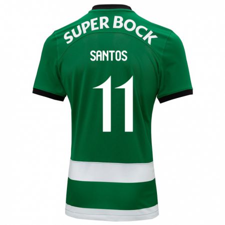 Kandiny Homme Maillot Nuno Santos #11 Vert Tenues Domicile 2023/24 T-Shirt