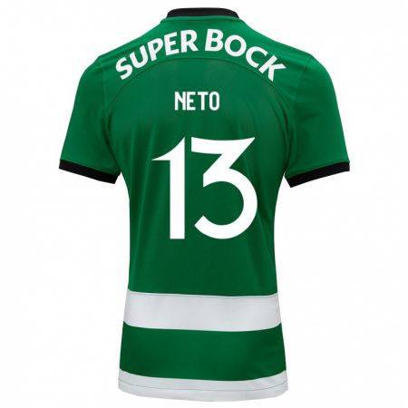 Kandiny Homme Maillot Luís Neto #13 Vert Tenues Domicile 2023/24 T-Shirt