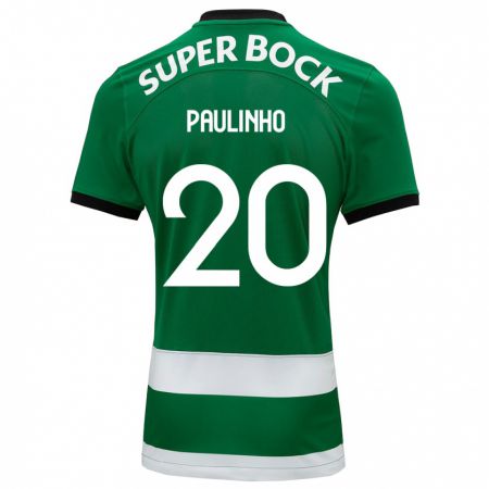 Kandiny Homme Maillot Paulinho #20 Vert Tenues Domicile 2023/24 T-Shirt